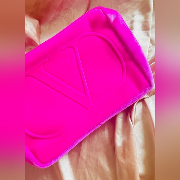 NEW Valentino Garavani Beauty Line Velour Logo Clutch!